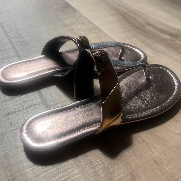Kurt Geiger Gold and Silver Strappy Sandals - Picture 1 of 6